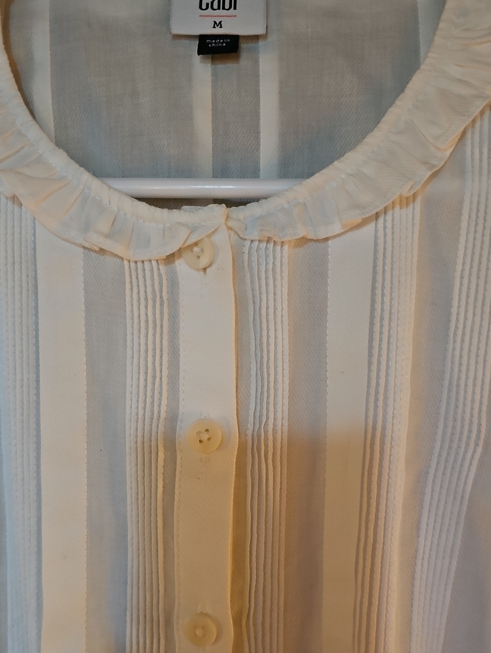 CAbi Spring '26: "Winnie" White Pintuck Puff Sleeve Blouse! Sz. MD - NWT! - Picture 7 of 10